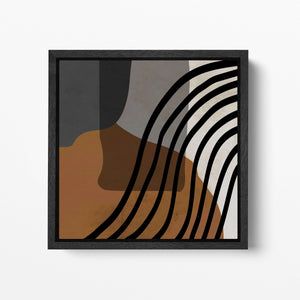 Minimal Modern Art Color Blocks Black Frame Square Canvas #4