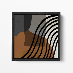 Minimal Modern Art Color Blocks Black Frame Square Canvas #4