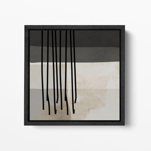 Minimal Modern Art Color Blocks Black Frame Square Canvas #3
