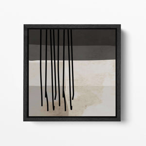 Minimal Modern Art Color Blocks Black Frame Square Canvas #3