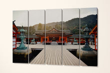 Load image into Gallery viewer, Itsukushima Shrine, Miyajima Island Hiroshima Japan wall art eco leather canvas print 5 panels