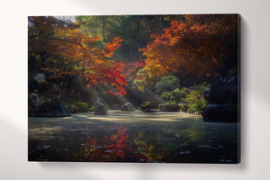 Tokumeien Zen Garden in Takasaki Japan canvas eco leather print