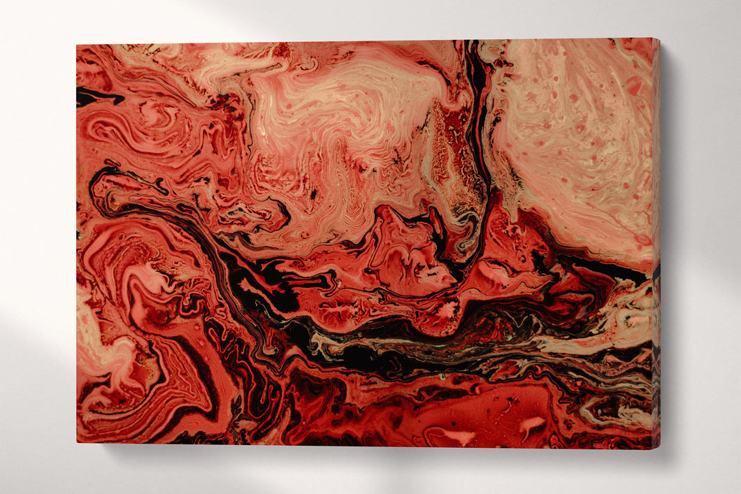Red abstract canvas wall art