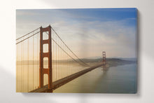 Laden Sie das Bild in den Galerie-Viewer, Golden Gate Warm Tones Canvas Wall Art Eco Leather Print Print Ready to Hang