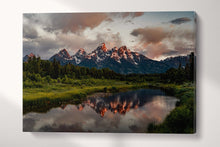 Carica l&#39;immagine nel visualizzatore di Gallery, Grand Teton National Park Wyoming USA At Dusk Canvas Eco Leather Print
