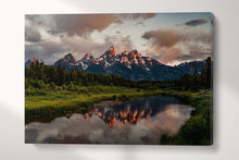 Charger l&#39;image dans la galerie, Grand Teton National Park Wyoming USA At Dusk Canvas Eco Leather Print