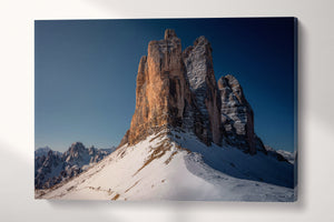 Mountains Three Peaks of Lavaredo Dolomite Alps Italy Mountains Wall Art Canvas Eco Leather Print