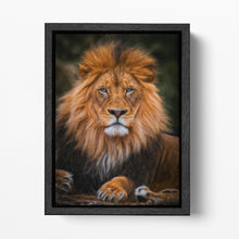 Charger l&#39;image dans la galerie, Lion Blue Eyes Portrait Canvas Wall Art Home Decor Eco Leather Print, Made in Italy!