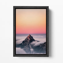Load image into Gallery viewer, Swiss Alps Sunset Canvas Wall Art Home Decor Eco Leather Print, Made in Italy!