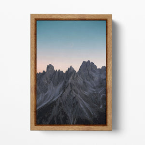 Dolomites Alps Auronzo di Cadore Mountain Canvas Wall Art Home Decor Eco Leather Print Wood Frame