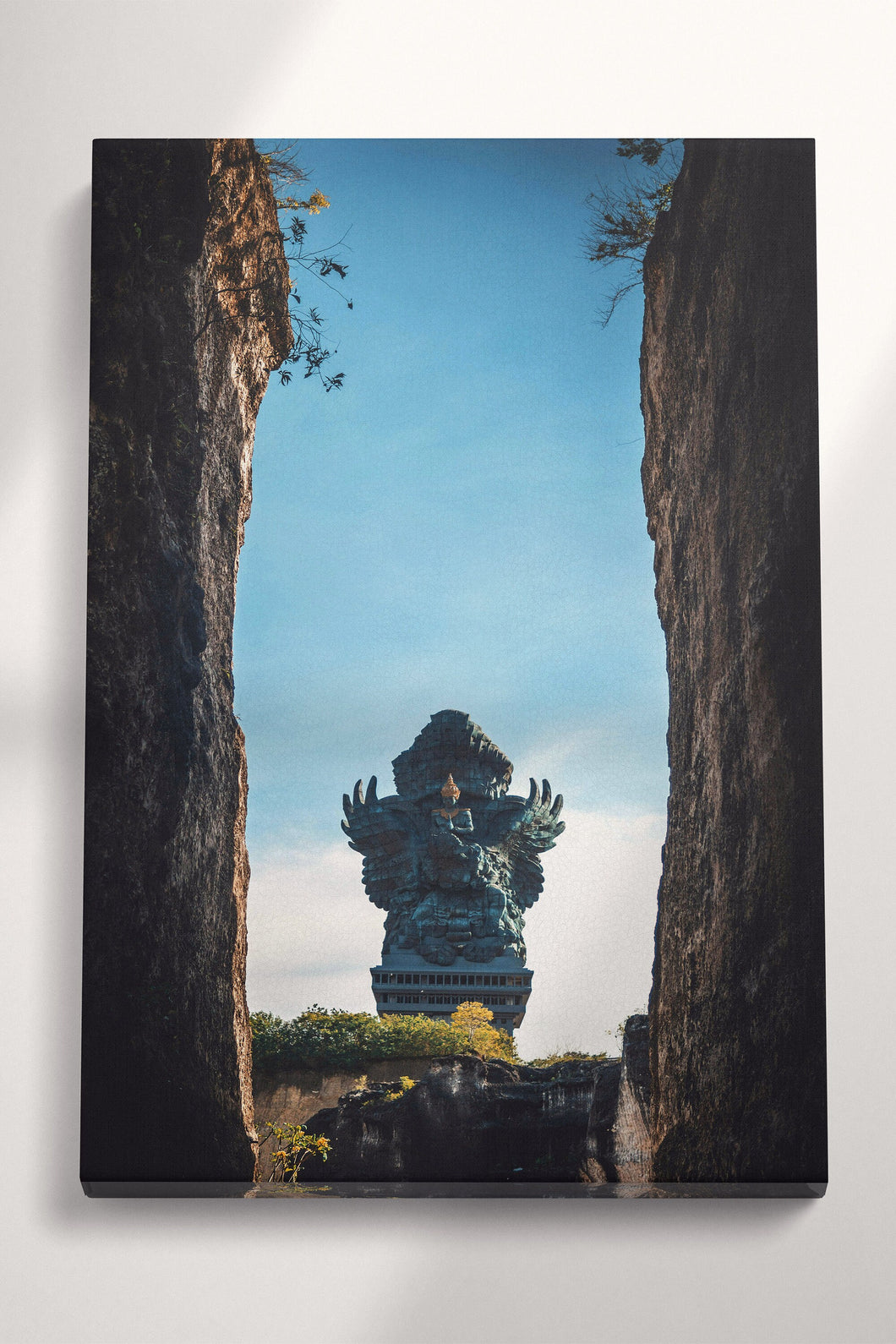 Garuda Wisnu Kencana statue Bali Canvas Wall Art Home Decor Eco Leather Print Black Frame