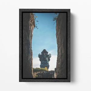 Garuda Wisnu Kencana statue Bali Canvas Wall Art Home Decor Eco Leather Print Black Frame