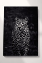 Laden Sie das Bild in den Galerie-Viewer, Leopard Black and White Portrait Canvas Wall Art Home Decor Eco Leather Print