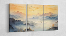 Load image into Gallery viewer, Beige sunrise Japan wall art 3 panels