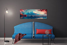 Load image into Gallery viewer, Japanese Mountain Fuji Fall Anime Artwork Wall Art Framed Canvas Print, Made in Italy!